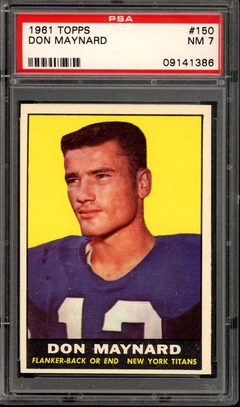 1961 Topps #150 Don Maynard Rookie PSA 7 Vintage HOF RC Football Card (0382)