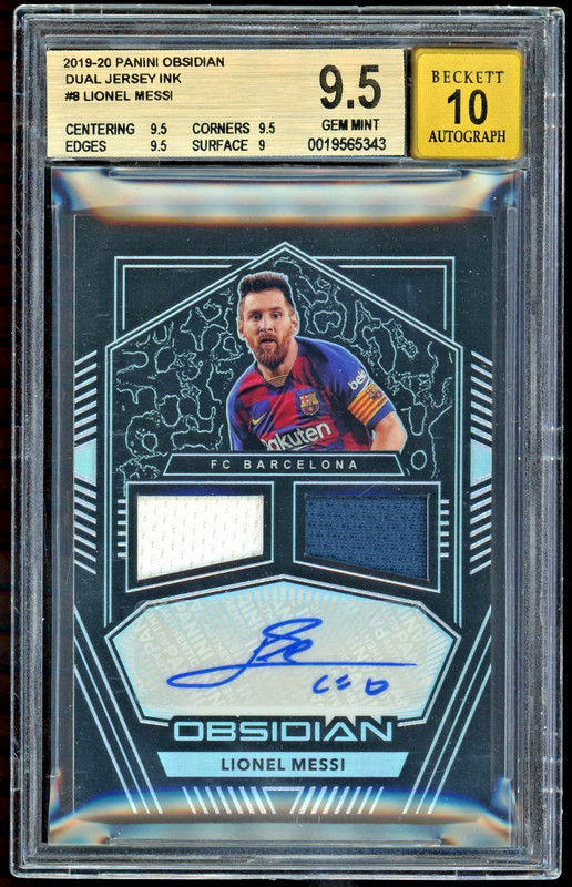 2019-20 Panini Obsidian Lionel Messi 10/15 JSY # Patch Auto BGS 9.5/10 Gem Mint