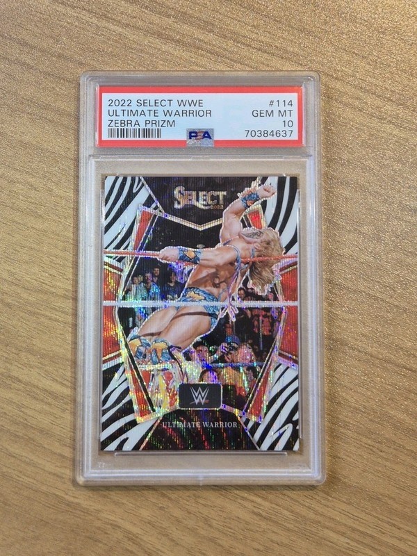 2022 Select WWE Zebra Prizm ULTIMATE WARRIOR PSA 10
