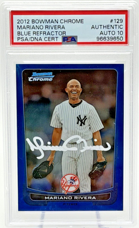 2012 Bowman Chrome Blue Refractor Mariano Rivera Signed PSA DNA Auto 10 /250 HOF