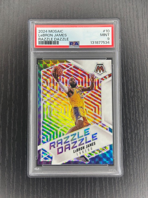 2024 Panini Mosaic 2024 Mosaic LeBron James 10 Razzle Dazzle PSA 9 Graded