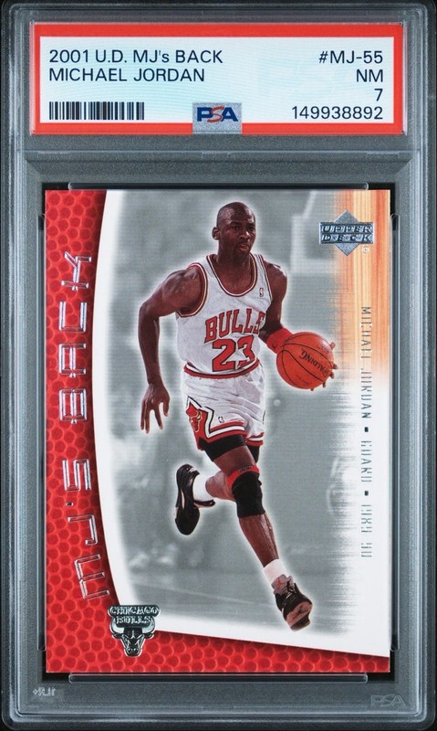 2001 UPPER DECK MICHAEL JORDAN MJ’S BACK CARD #MJ-55 *GRADED PSA NM 7 - BULLS!
