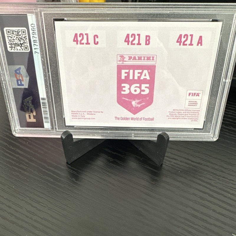 2019 PANINI FIFA 365 ERLING HAALAND ROOKIE RC KANGIN LUNIN #421 PINK BACK PSA 9 view 2