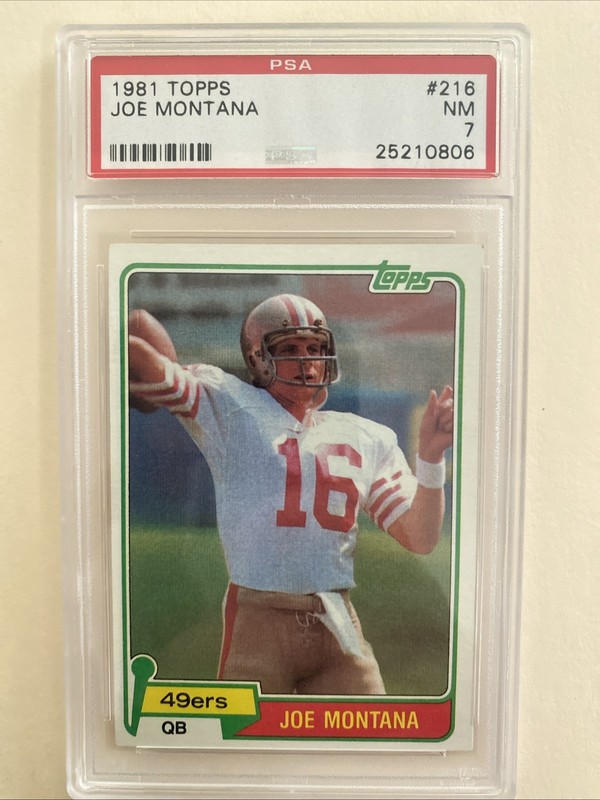 1981 topps joe montana psa 7