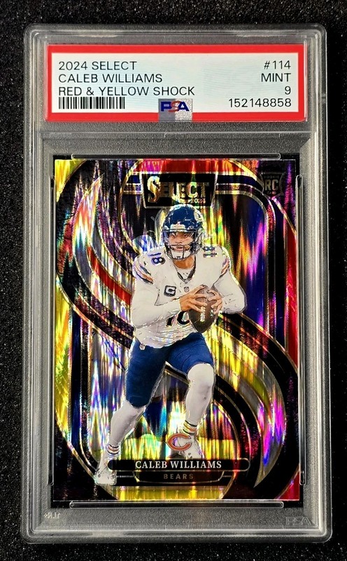 2024 Select Caleb Williams #114 Premier Red & Yellow Shock Prizm (RC) PSA 9