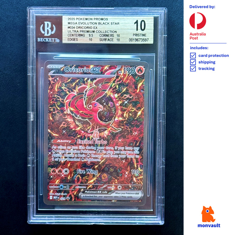 BGS 10 PRISTINE | Oricorio ex 024 Promo | Mega Evolution | Pokemon TCG