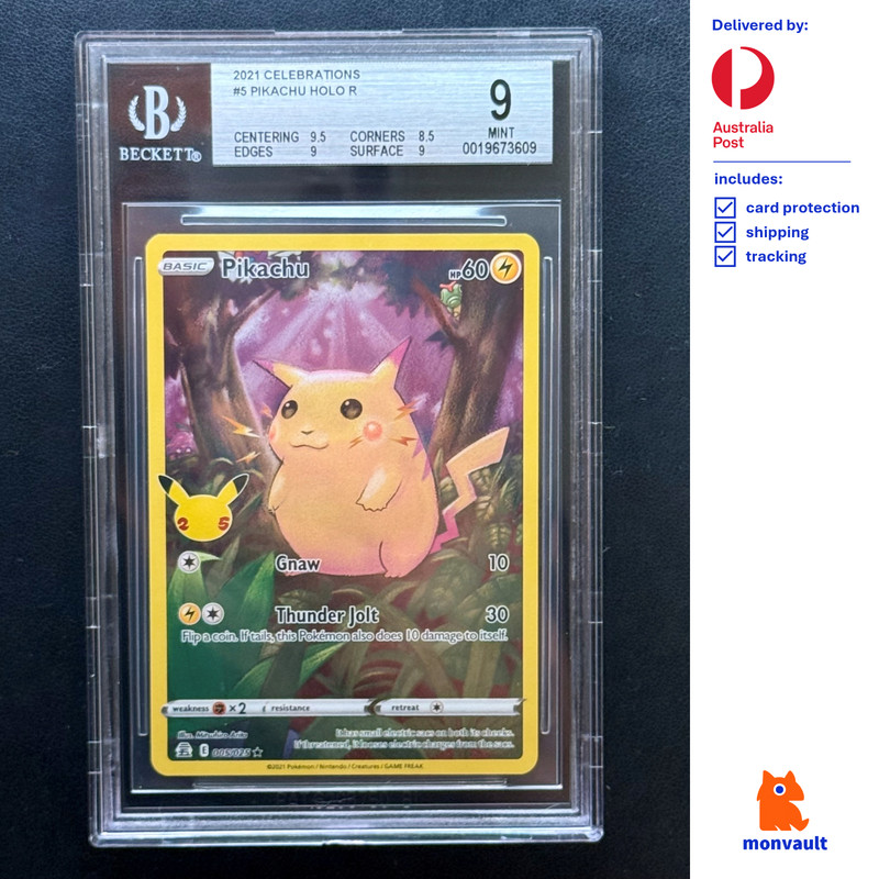 BGS 9 MINT | Pikachu 005/025 IR | Pokemon Celebration's | Pokemon TCG