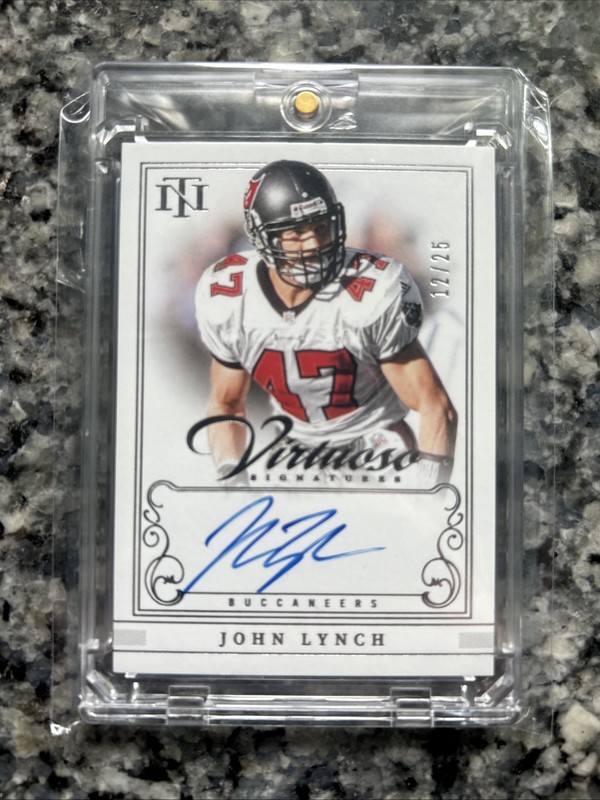 2025 Panini National Treasures John Lynch Virtuso Signatures On Card Auto 12/25 view 1