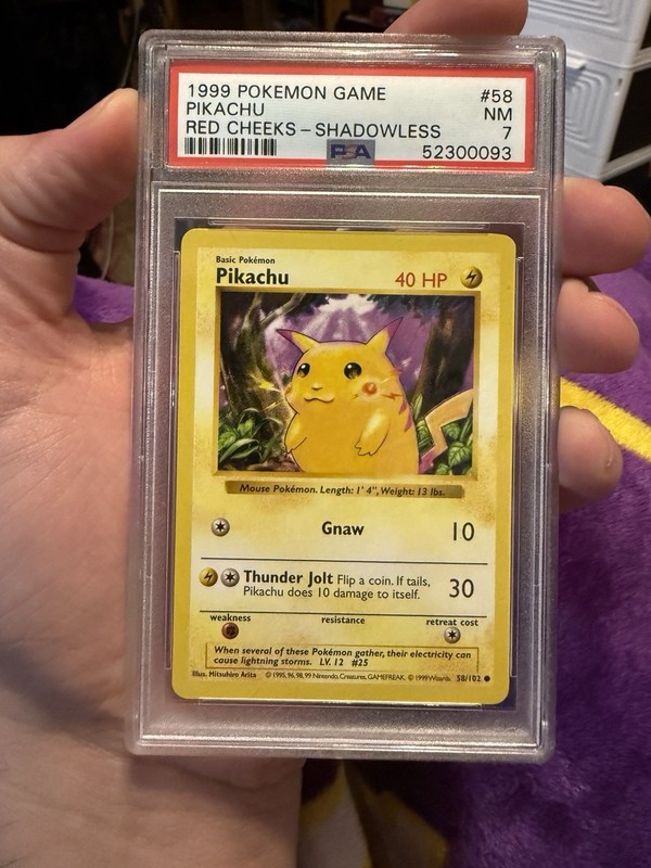 Pokémon PSA 7 Pikachu (Red Cheeks) 058/102 Base Set (Shadowless) Regular