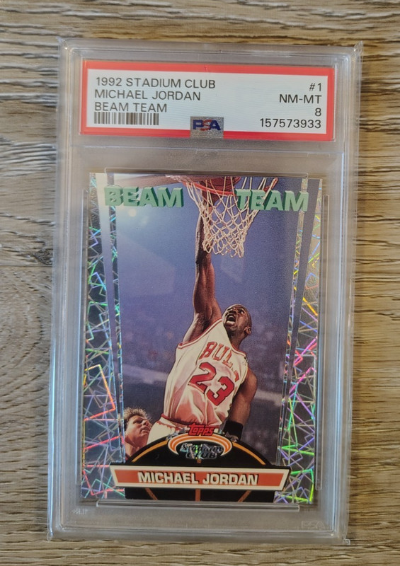 1992-93 Topps Stadium Club Beam Team Michael Jordan #1- PSA 8 Chicago Bulls 🐐