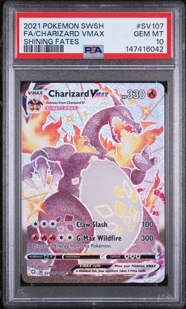 PSA 10 Charizard Vmax SV107/SV122 Pokemon Shining Fates Shiny Vault Card