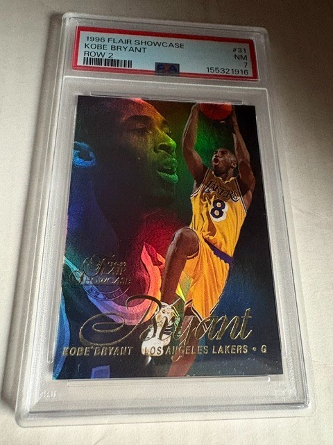 1996-97 Fleer Flair Showcase Row 2 Kobe Bryant RC #138 - PSA 7 - NM - LA Lakers