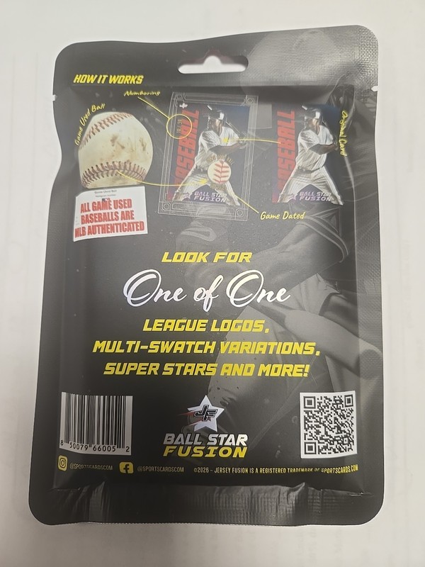 2026 Jersey Fusion Ball Star Fusion Baseball Pack Game Dated Used Swatch Factory view 2