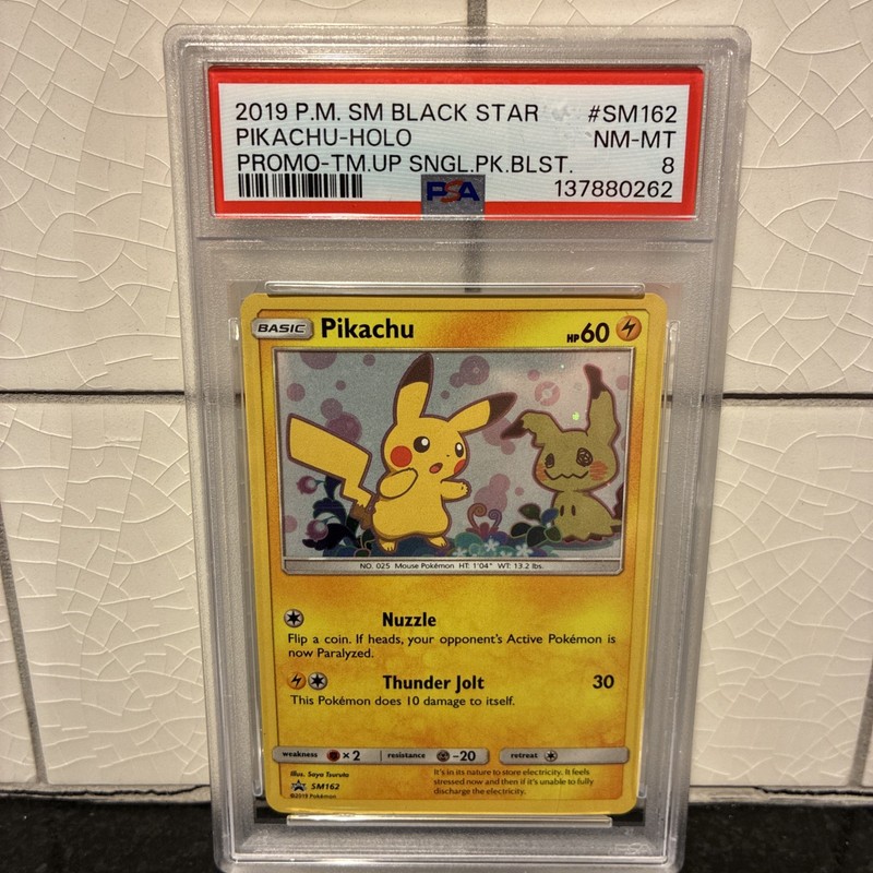 2019 POKEMON SM BLACK STAR PROMO TEAM UP SINGLE PACK BLISTERS PIKACHU-HOLO PSA 8