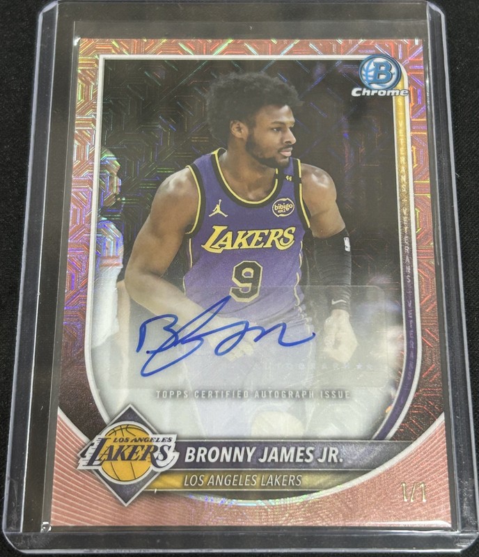 2025-26 Bowman Chrome Basketball Bronny James Jr. Rose Gold Mojo Auto 1/1 Lakers