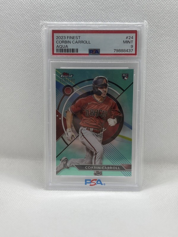 CORBIN CARROLL 2023 TOPPS FINEST AQUA ROOKIE RC /199 PSA 9 MT