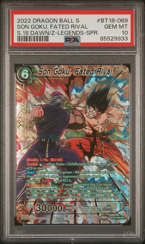 PSA 10: 2022 Dragon Ball Super Dawn of Z Legends BT18-069 - Son Goku Fated Rival
