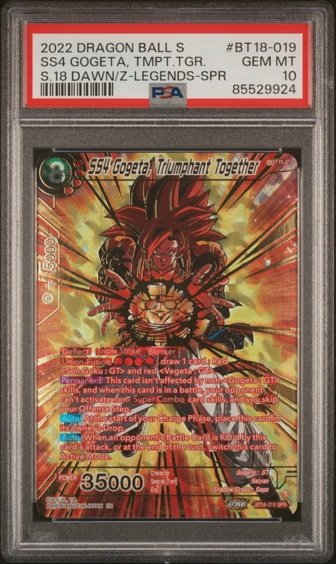 PSA 10: 2022 DBZ Dawn of Z-Legends #BT18-019 - SS4 Gogeta, Triumphant Together