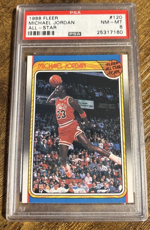 1988 FLEER ALL-STAR #120 MICHAEL JORDAN PSA 8 GOAT!!