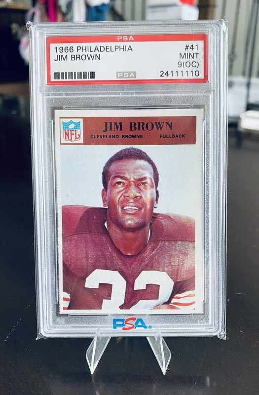 1966 Philadelphia  Jim Brown POP 9 #41 PSA 9 Cleveland Browns HOF ￼