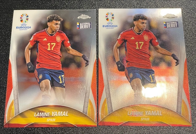 2024 Topps Chrome UEFA Euro Lamine Yamal RC National Debut Rookie Card Qty 2