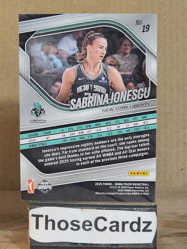 2025 Panini Prizm WNBA #19 Sabrina Ionescu view 2