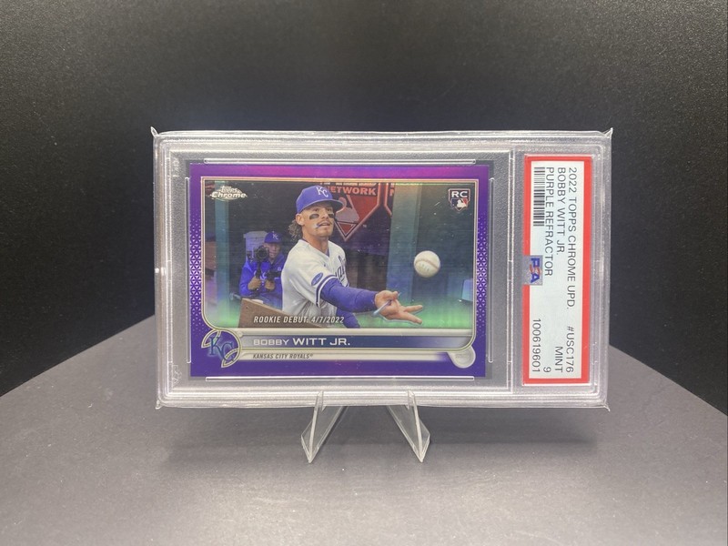 2022 Topps Chrome Update Bobby Witt Jr Purple Refractor PSA 9