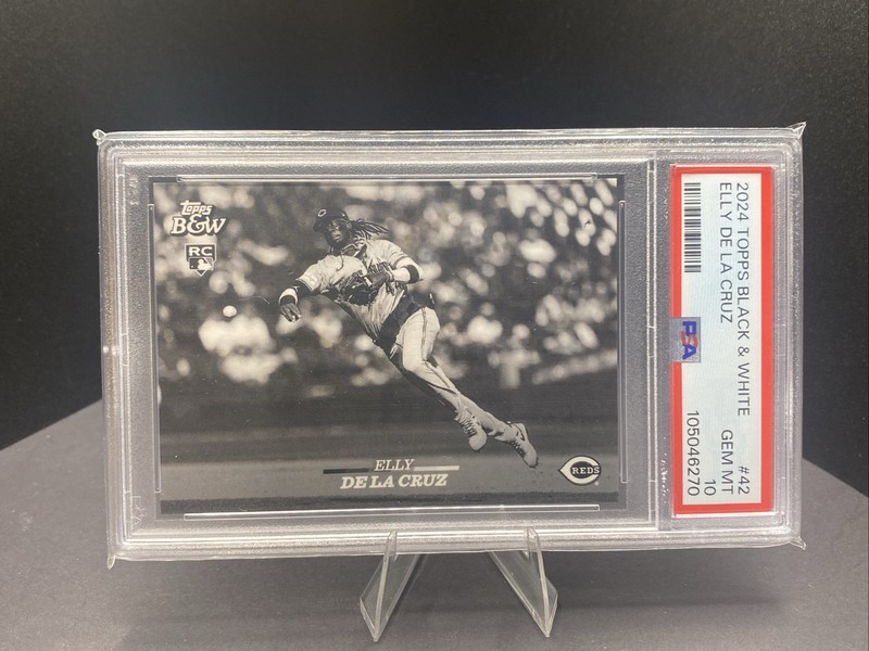 🔥ELLY DE LA CRUZ 2024 Topps Black & And White #42 Rookie RC PSA 10 ⚾️