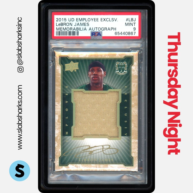 2015 UPPER DECK EMPLOYEE EXCLUSIVE LEBRON JAMES JERSEY GOLD INK AUTO PSA 9