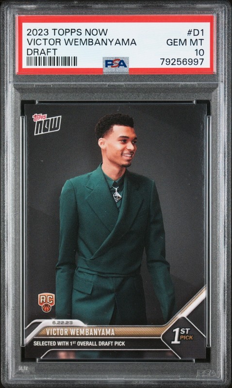 2023 Topps Now Basketball Victor Wembanyama Rookie #D-1 Spurs RC PSA 10 Gem Mint