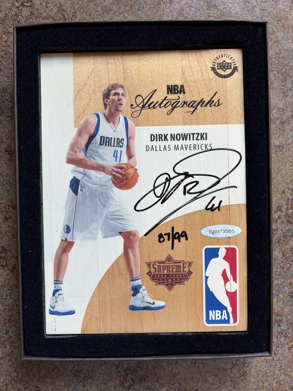 DIRK NOWITZKI 2016-17 Upper Deck Supreme Hard Court GAME USED FLOOR Auto #/99 view 2