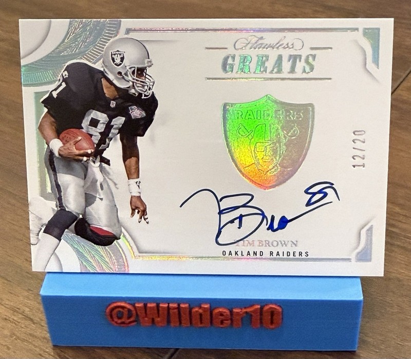 Tim Brown Flawless “Flawless Greats” On card Auto 12/20