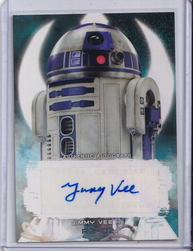 Topps Star Wars Journey Last Jedi Autograph Auto Jimmy Vee R2-D2 A-JV