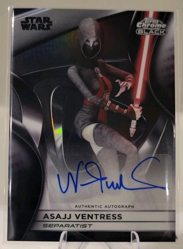 2025 Topps Star Wars Smugglers Outpost Asajj Ventress Black Chrome Auto #CB-NF