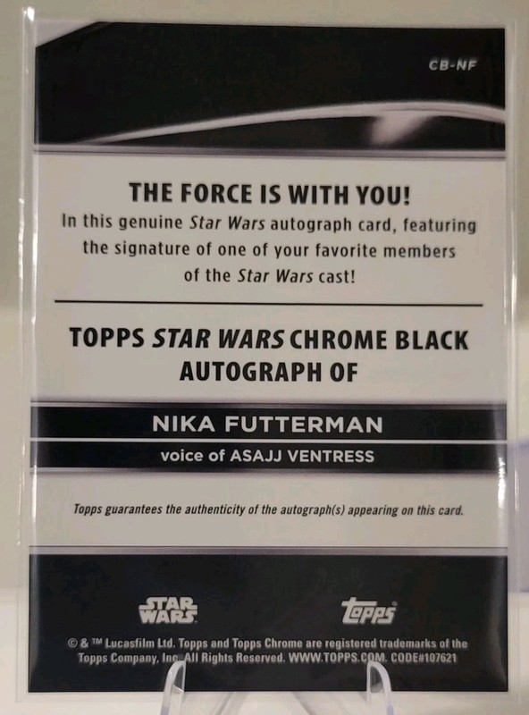 2025 Topps Star Wars Smugglers Outpost Asajj Ventress Black Chrome Auto #CB-NF view 2