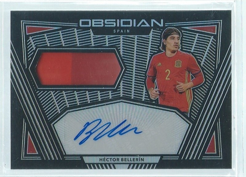 HECTOR BELLERIN 2019-20 PANINI OBSIDIAN 2 COLOR MATCH WORN PATCH AUTO #D 76/125