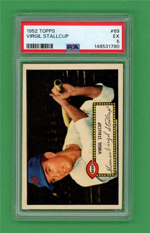 1952 Topps #69 Virgil Stallcup ** CENTERED * PSA EX 5 * Cincinnati Reds baseball