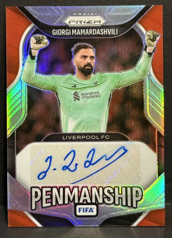 2025-26 Prizm FIFA Liverpool Giorgi Mamardashvili Auto Silver Prizm #199/199