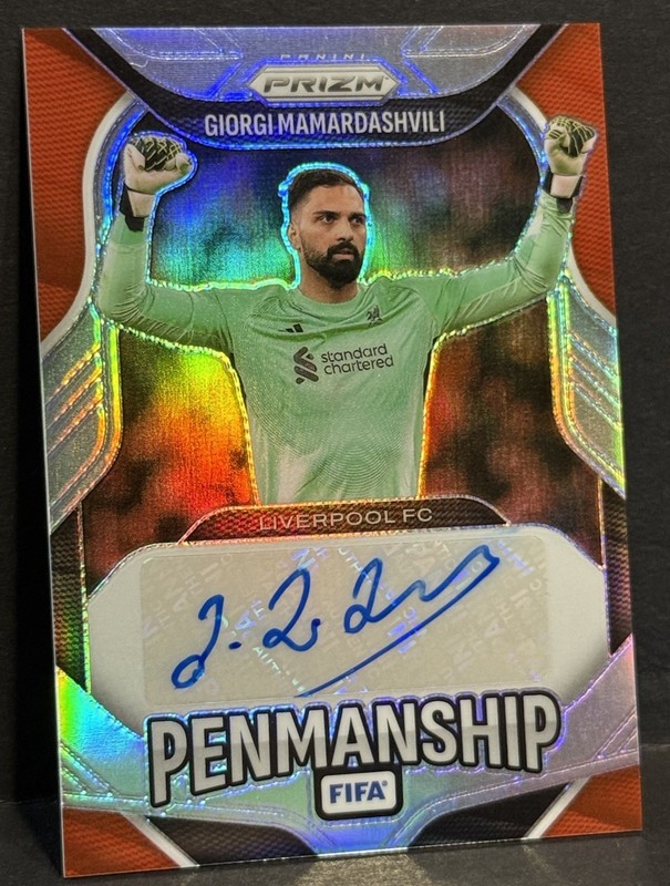 2025-26 Prizm FIFA Liverpool Giorgi Mamardashvili Auto Silver Prizm #199/199 view 2