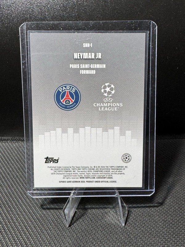 2025-26 Topps Chrome UEFA Club Competitions Silenced Refractor Neymar Jr view 2