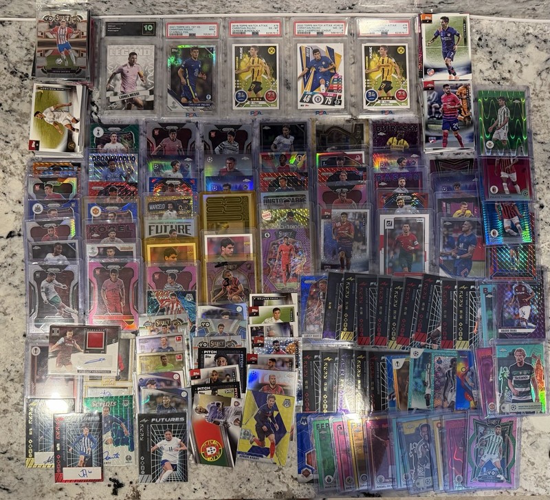 Massive Soccer Card Collection PSA Autos RCs Messi Ronaldo Chrome Prizm Select