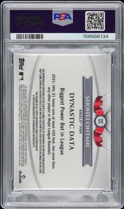 2024 TOPPS DYNASTY BASEBALL SHOHEI OHTANI DAP-SO9 GAME WORN PATCH AUTO /10 PSA 8 view 2