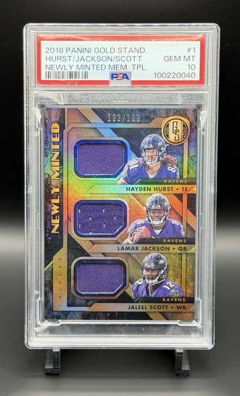 2018 Panini Gold Standard Hurst/Jackson/Scott Game Worn Patch Only PSA10 192/199