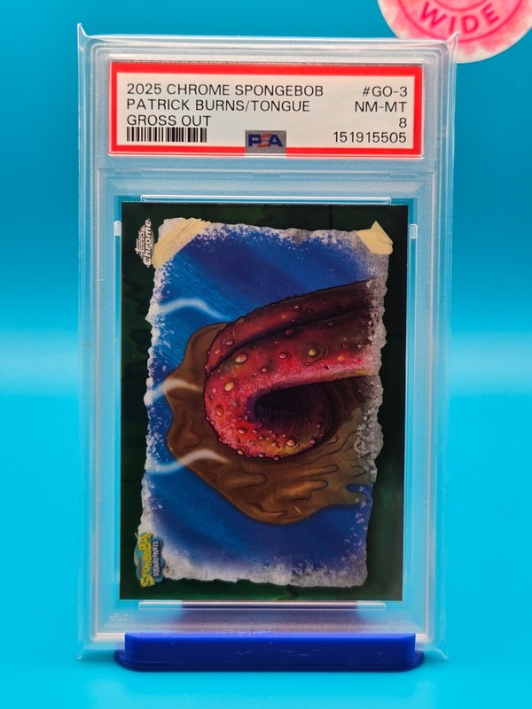 PSA 8 -  2025 TOPPS CHROME SPONGEBOB 25TH GROSS OUT GO-3 PATRICK BURNS/TONGUE
