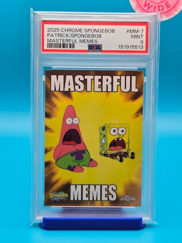 PSA 9 - 2025 TOPPS CHROME SPONGEBOB 25TH ANN. MM-7 SURPRISED PATRICK AND SPONGE.