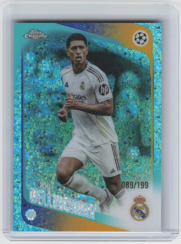 2025-26 Topps Chrome UEFA #64 Jude Bellingham Aqua Mini-Diamonds #/199