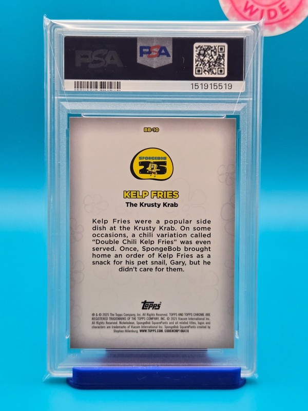 PSA 6 - 2025 TOPPS CHROME SPONGEBOB 25TH ANNI. KELP REVIEWS BB-10 KELP FRIES view 2
