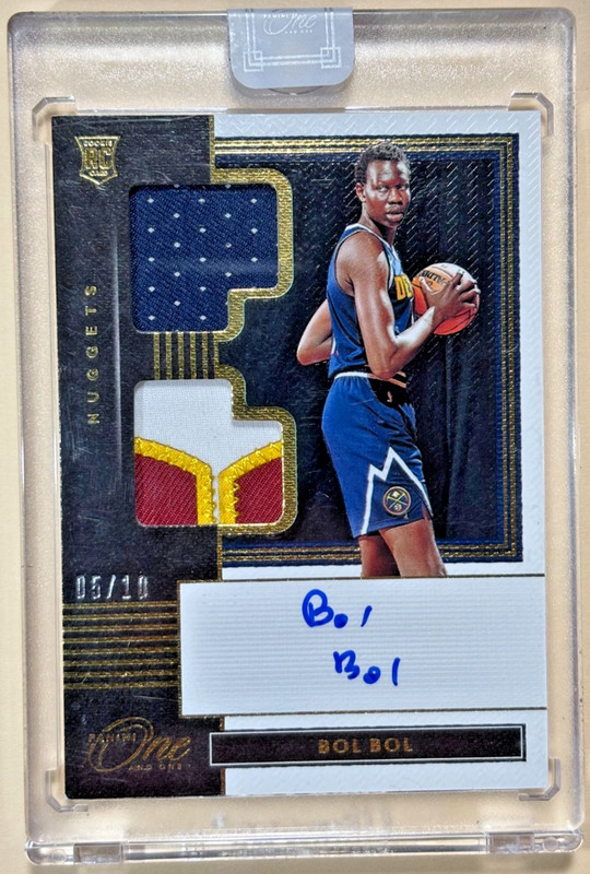 2019-20 Panini One and One Bol Bol RC Dual Patch Auto /10 RDJA-BOL Rookie Sealed
