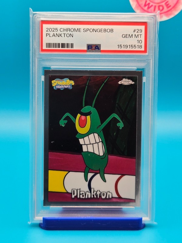 PSA 10 - 2025 TOPPS CHROME SPONGEBOB 25TH ANNIVERSARY 29 PLANKTON