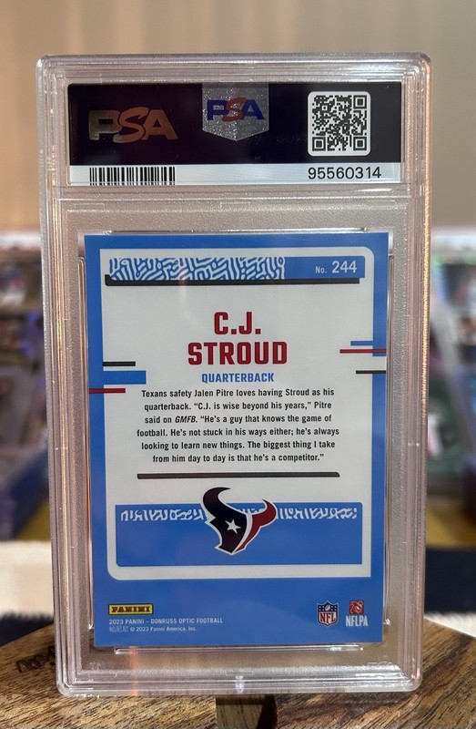 2023 Optic Donruss C.J. Stroud Rookie PSA 10 Gem Mint view 2